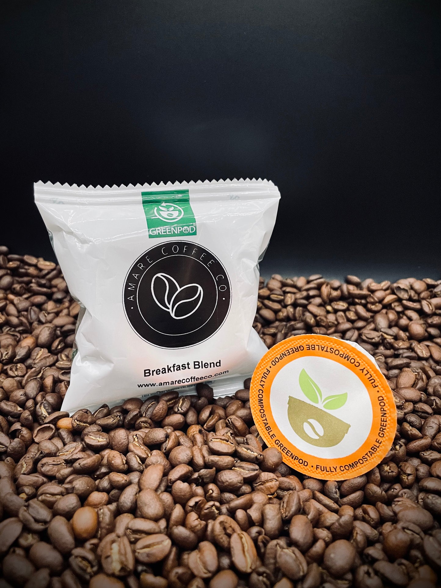 Breakfast Blend Compostable Pods Amare Coffee 