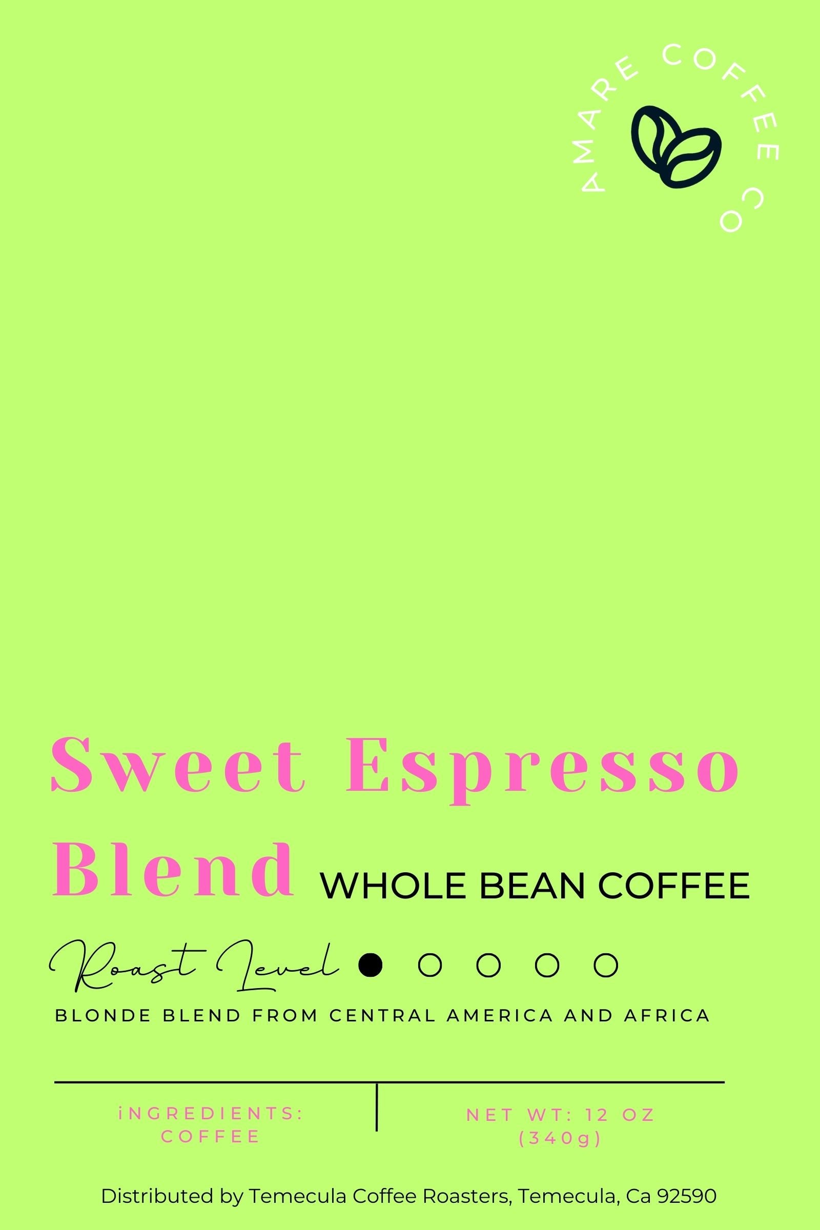 Sweet Espresso Blend Amare Coffee 