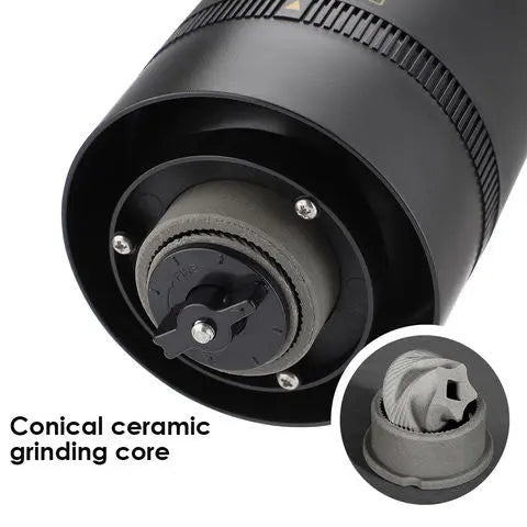 Portable ceramic coffee grinder.  Electric coffee grinder. 